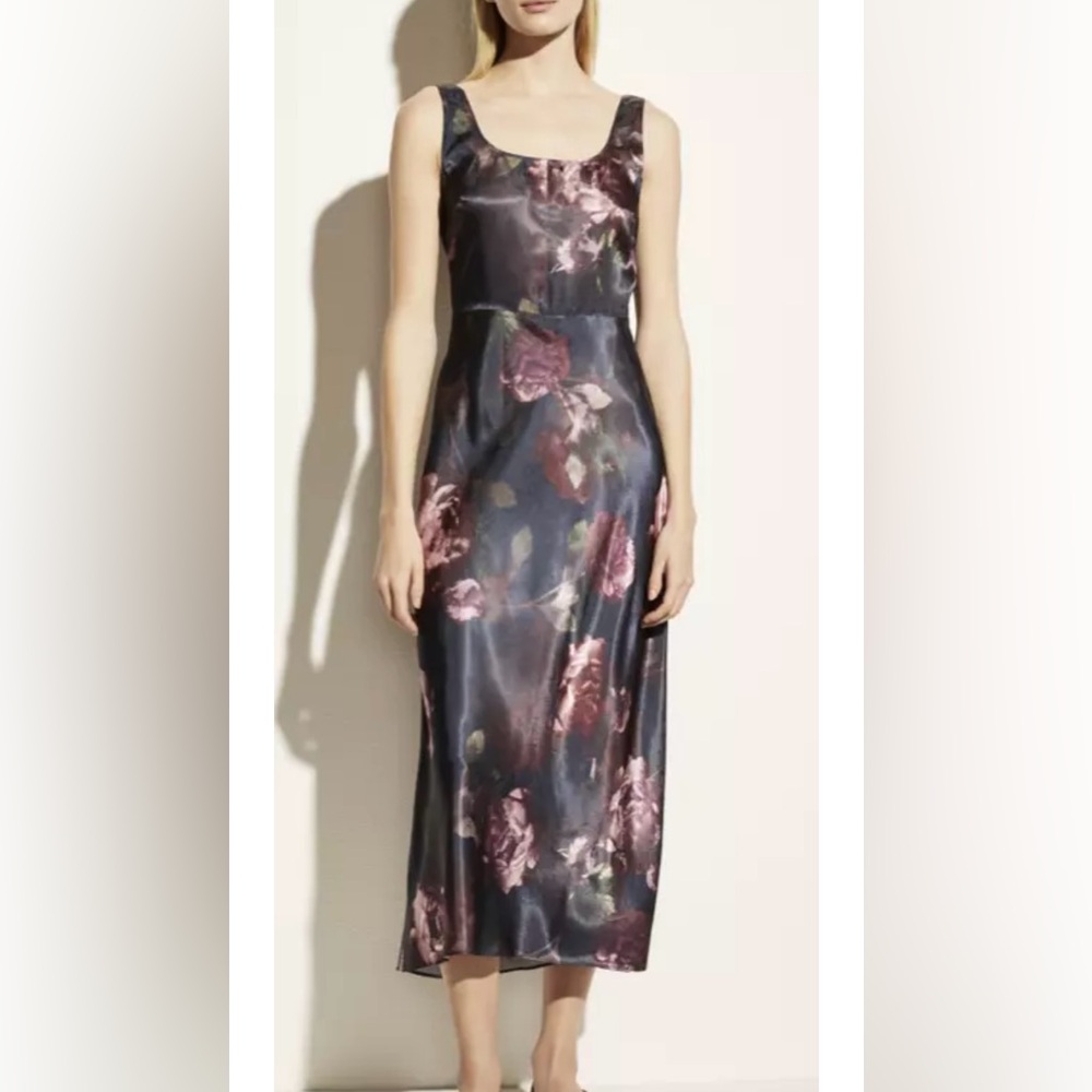 Vince Midi Slip Satin Dress